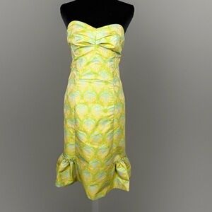 Vintage Marylou Bustier Corset Dress In A Floral Lily Print- Size 6 (fits small)